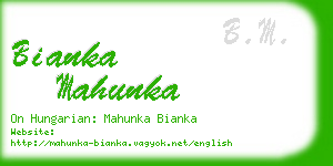 bianka mahunka business card